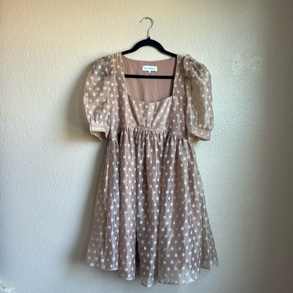 Gorgeous polka dot sheer sleeve En Saison Dress Small - Picture 1 of 4